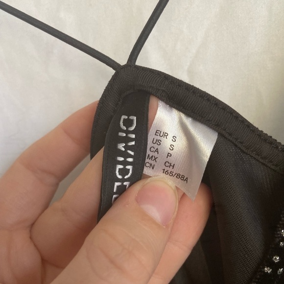 H&M black sequin zebra print dress Size Small - Picture 6 of 7